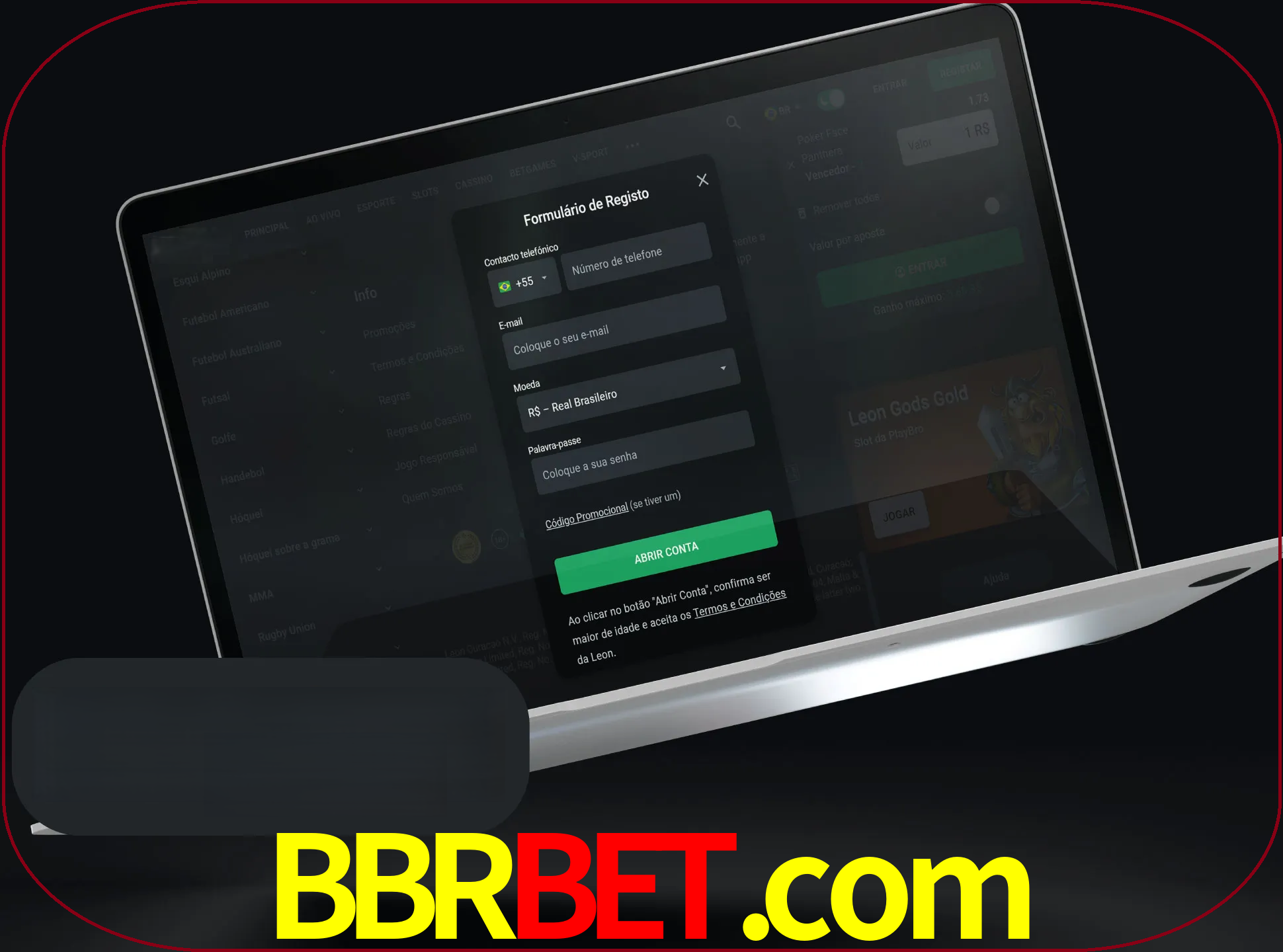 Abra o site da LeonBet e crie sua própria conta.