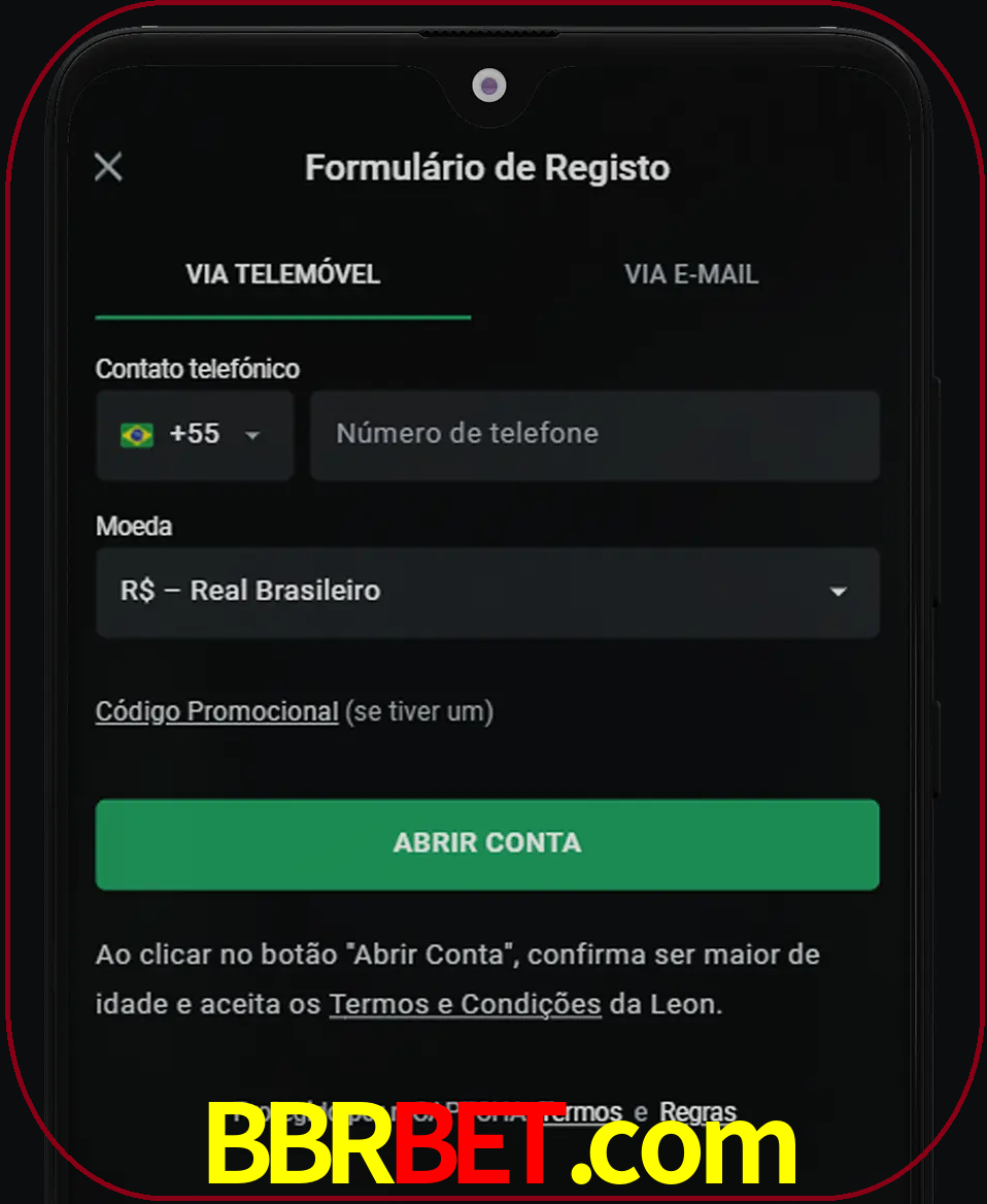 Abra o aplicativo e inicie o processo de registro.