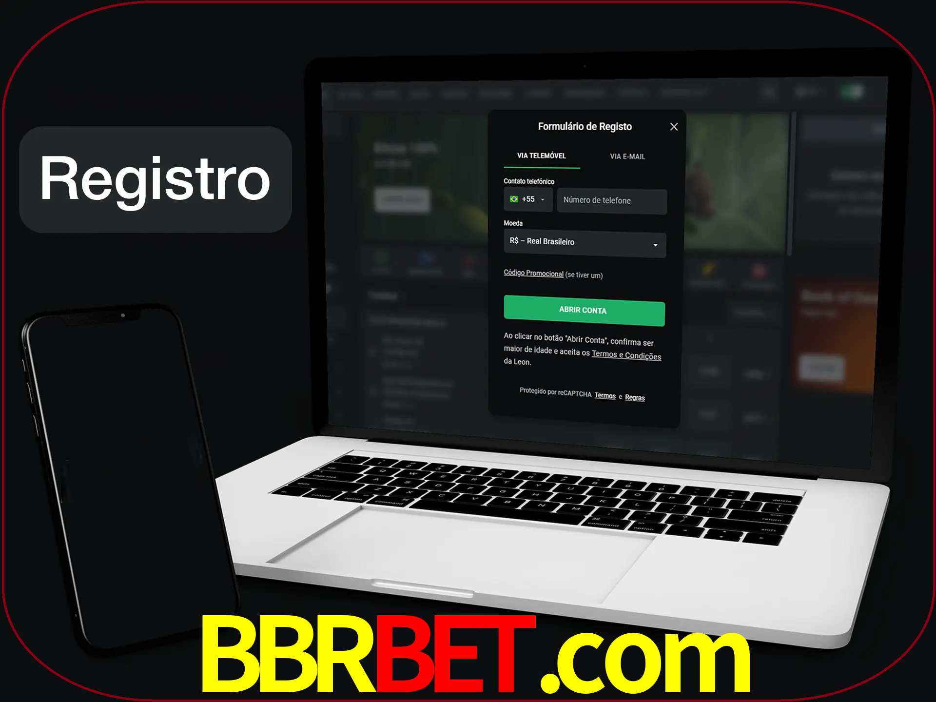 O registro na LeonBet é simples.